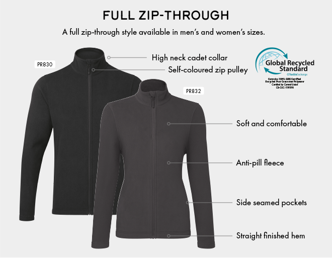 Premier Recyclight® Full Zip Micro Fleece Jacket PR830